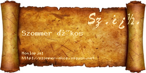 Szommer Ákos névjegykártya